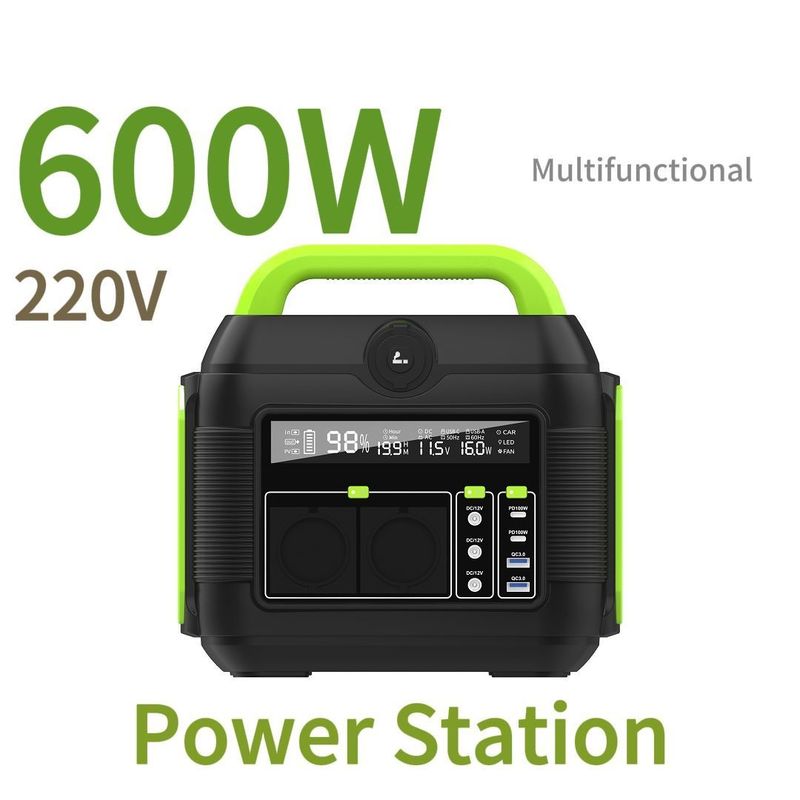 LCD Ekranı 600W 1000W 1500W Ev ve Açık Hava Kampı için Taşınabilir Güç Santrali