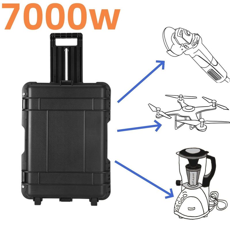 Güç 7000W/6993wh Açık hava için güneş jeneratörü 610*440*250 mm patlama geçirmez ışık