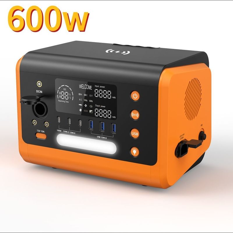 Acil durum bekleme deposu 600W Hızlı şarjlı taşınabilir açık hava enerji santrali 1 saat