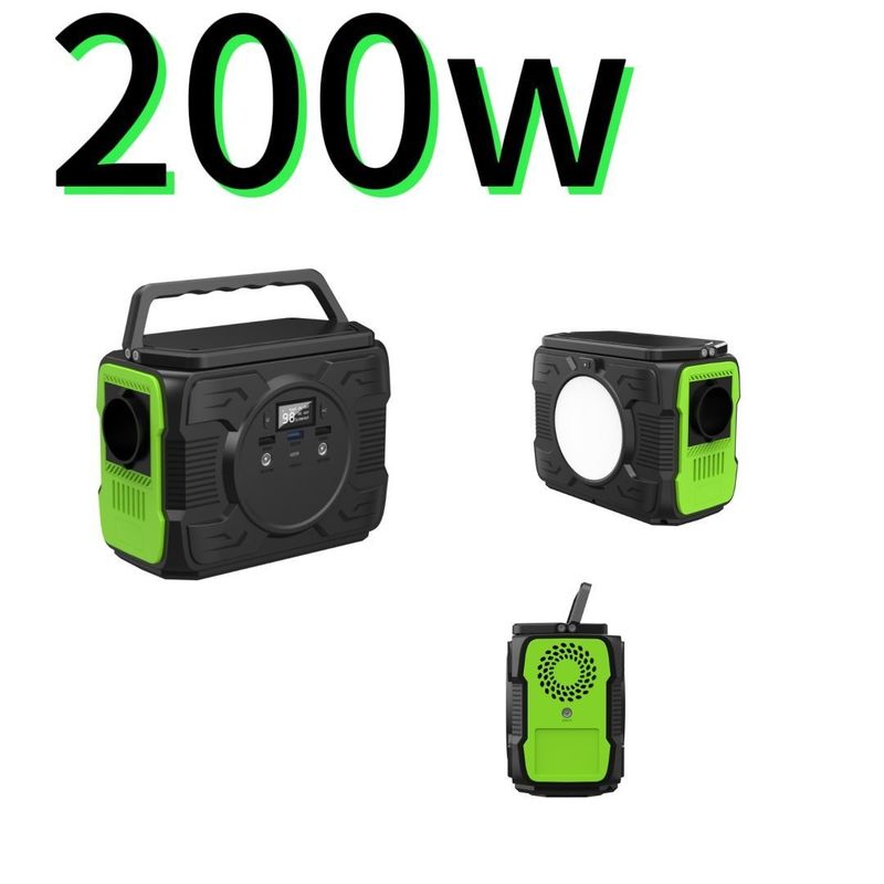 Yüksek hareketlilik taşınabilir güneş enerjisi istasyonu 4W LED ışığı sabit ve 200W çıkış