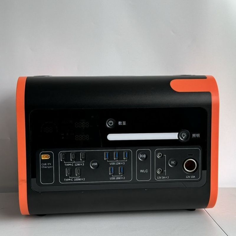 800W Güneş Girişi Taşınabilir Mobil Elektrik Santrali 200W Saf Sinüs Dalga Inverteri 2200W Dışarıdaki Acil Durum
