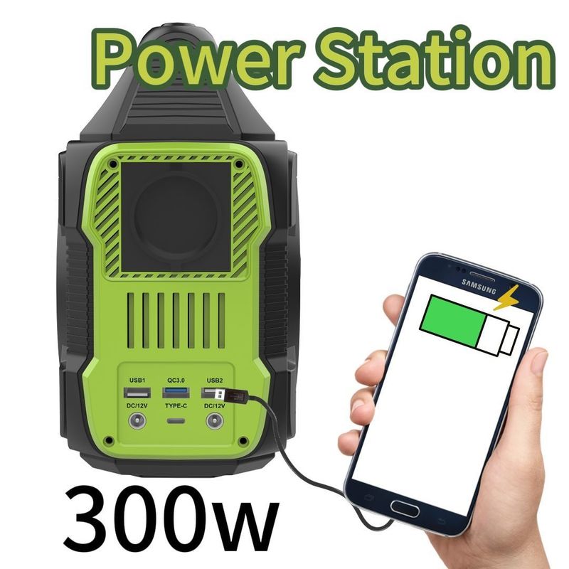 300W/288wh Sessiz Taşınabilir Inverter Generatörü Açık Kamp Elektrik Santrali için Geri Dönüştürülebilir