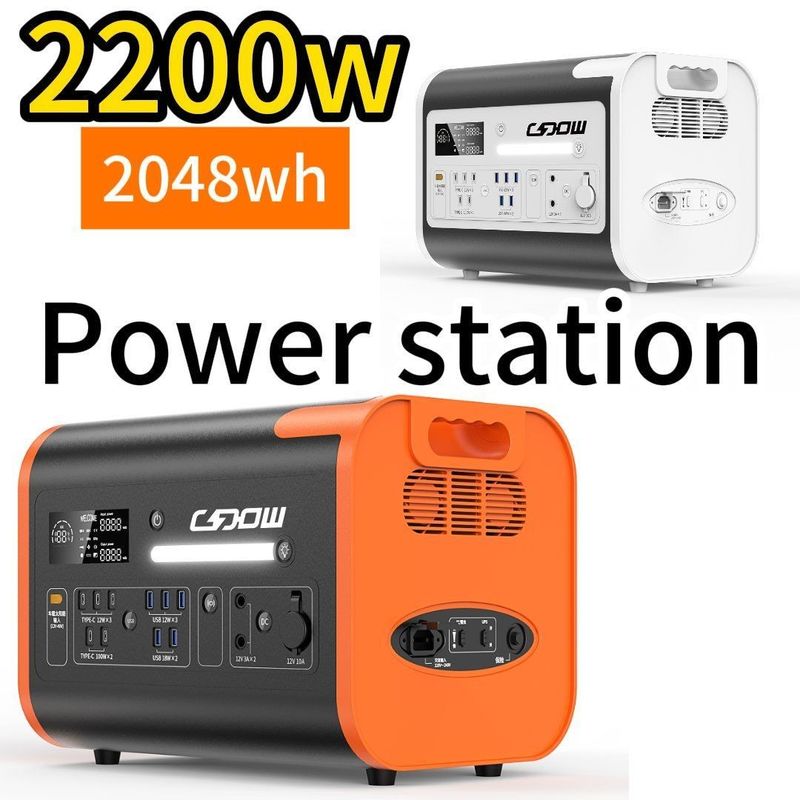 2200W/40ah 2024 Enerji Taşınabilir Elektrik Santrali Dış Yolculuk için Siyah Turuncu Renk
