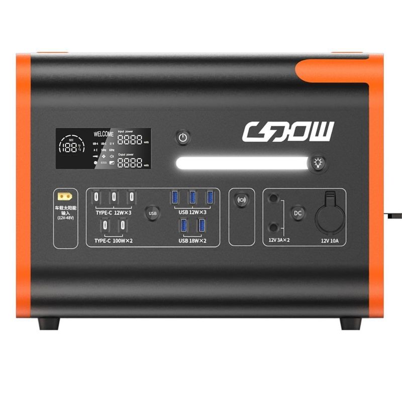 220V/40ah/2200W Güneş Enerjisi Çapraz Taşınabilir Enerji Depolama Elektrik İstasyonu Hızlı Şarjlı 1500W Lityum Pil