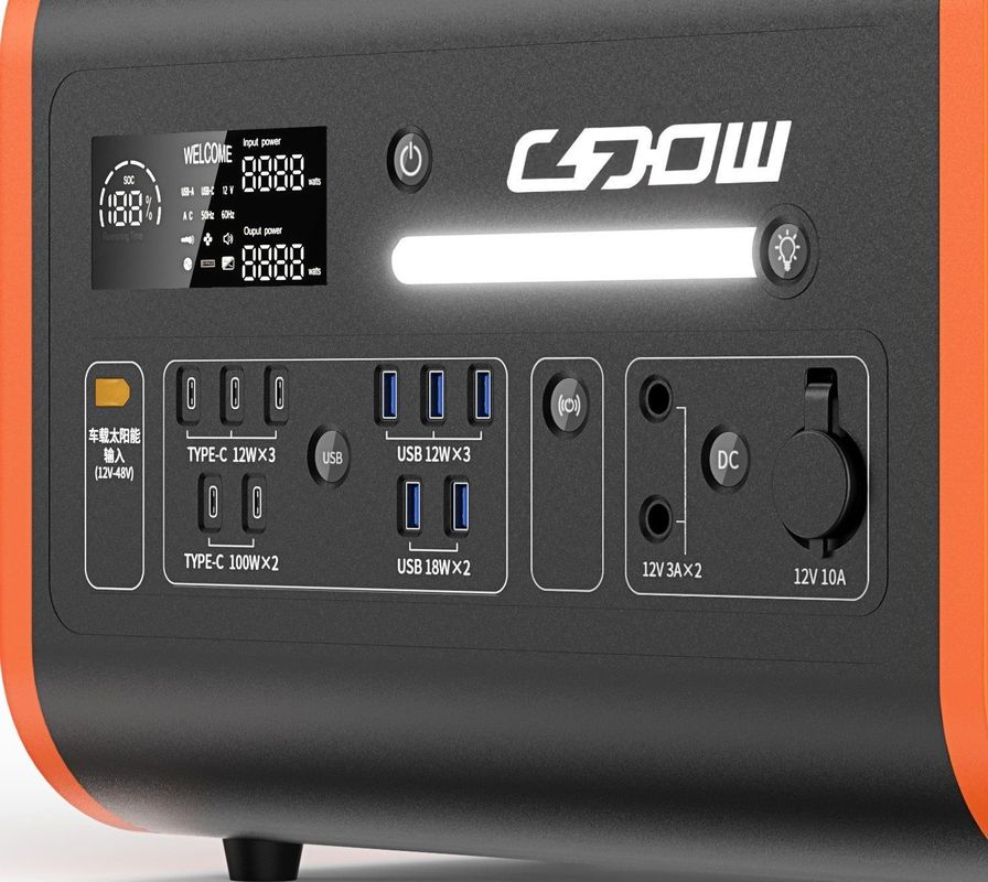 2200W 2048wh Güneş Enerji Santrali/LiFePO4 Taşınabilir Mobil Güç/Inverter Saf Sinüs Dalgası