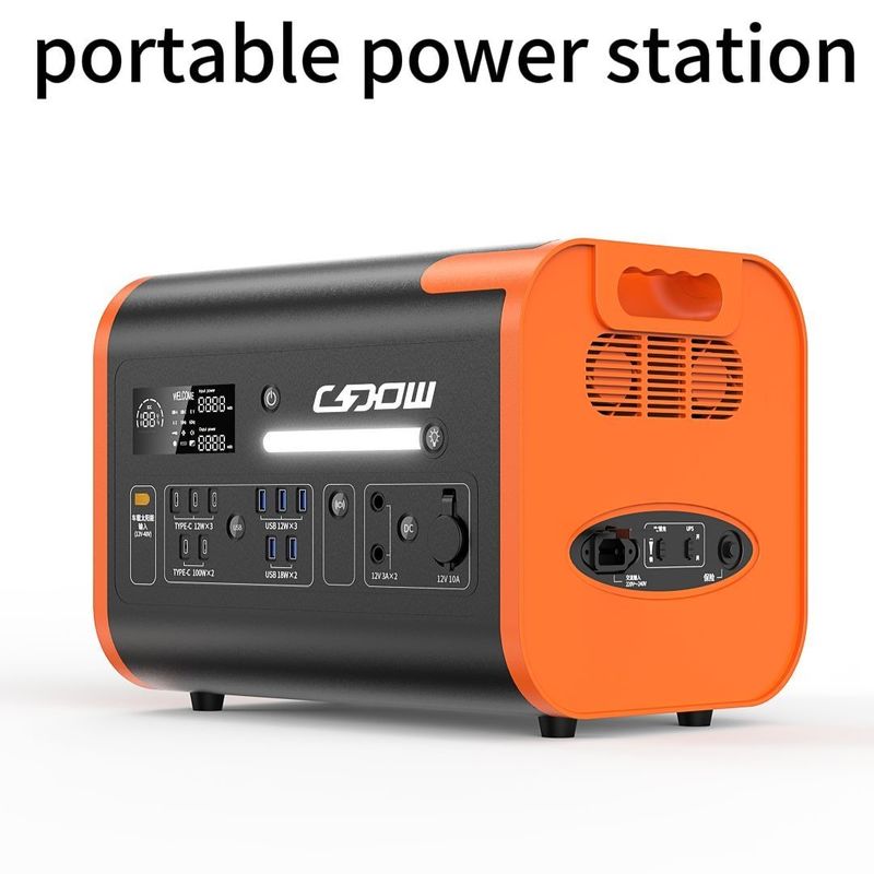 110V/220V Mobil AC/DC Şarj edilebilir 2200W Taşınabilir Elektrik Santrali AT22 Renk Turuncu Siyah