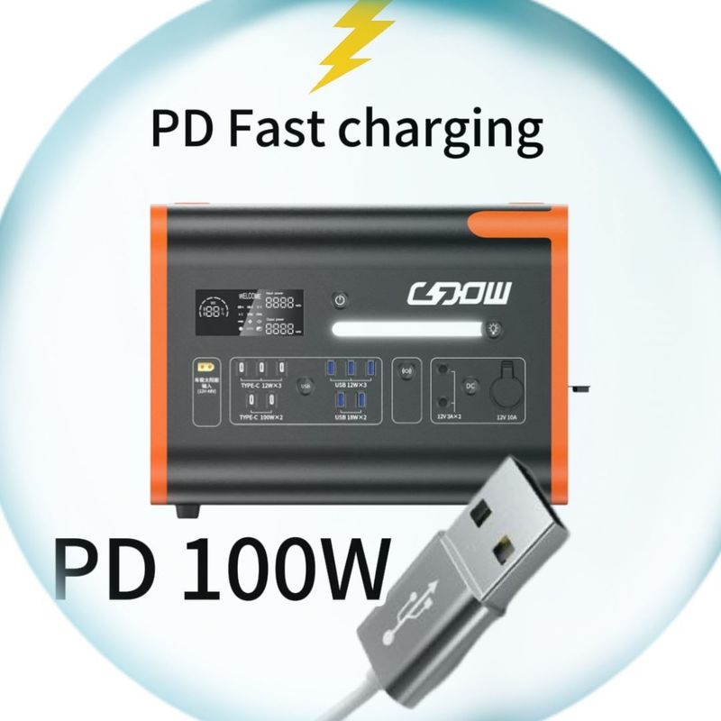 2200W/2000W/2400W LCD Ekranlı Taşınabilir Elektrik İstasyonu Turuncu Siyah Özelleştirilebilir