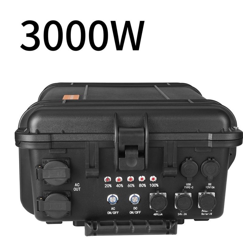Tazelenmiş dış güç kaynağı için taşınabilir enerji jeneratörü 3000W/3000wh elektrik istasyonu