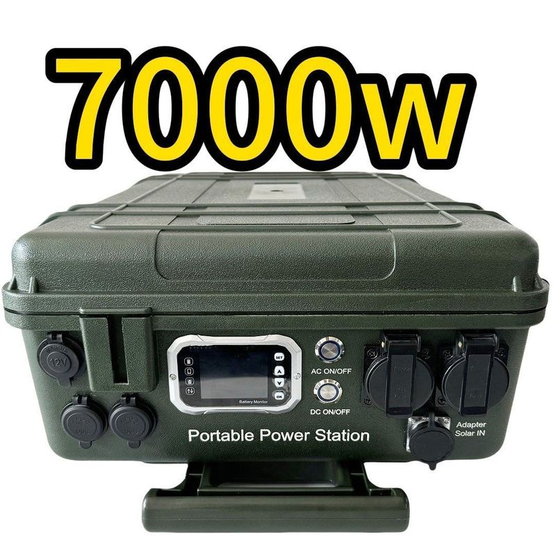 Sok aralığı% 5-95% Dış acil güç kaynağı 7000W Ev taşınabilir elektrik santrali